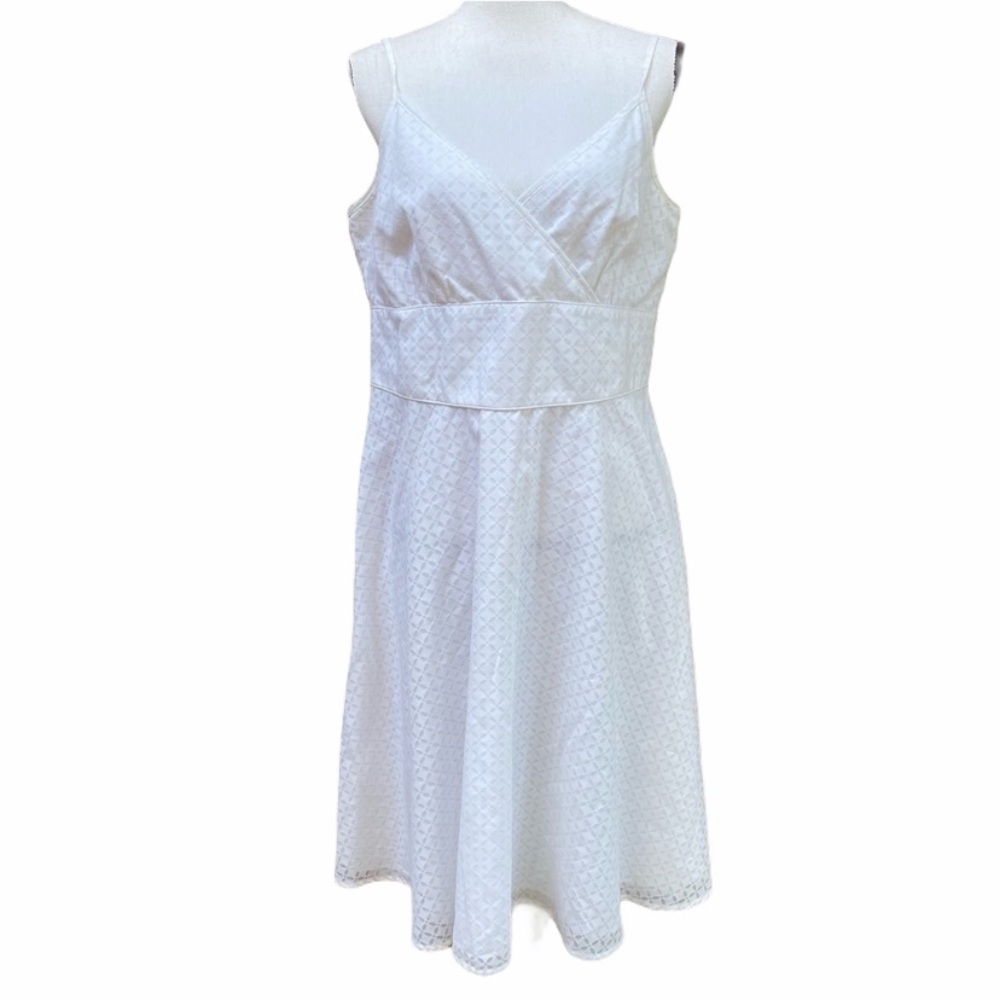 New York & Company White Spaghetti Strap Sun Dress